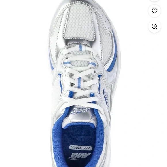 CHUNKY AVIA WOMENS LEATHER Silver and Blue Athletic Sneakers - Picture 4 of 6